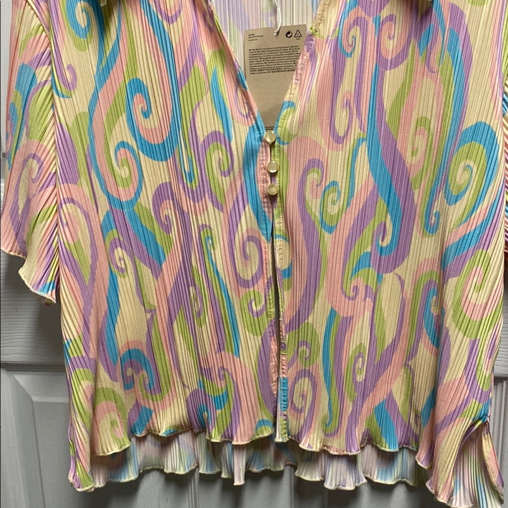 Monkl Colorful Swirl Pattern Blouse